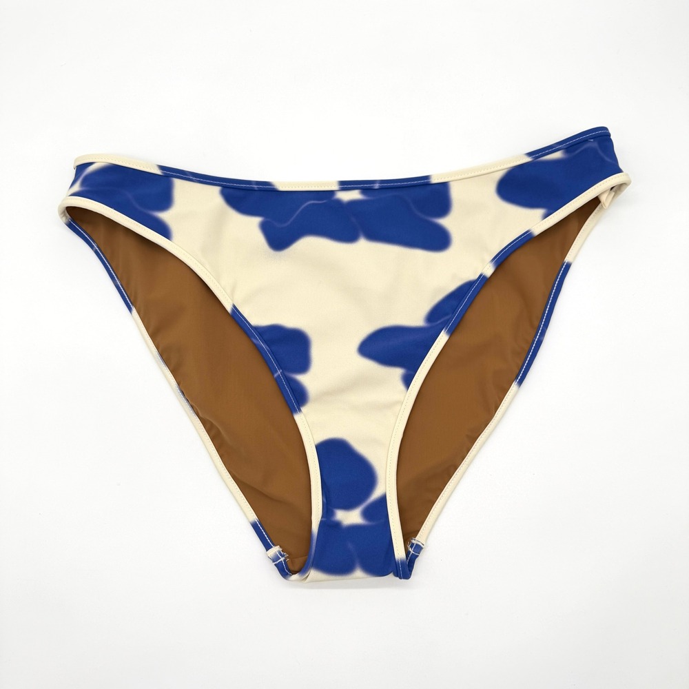 Nu Swim Bikini Bottom Women Extra Large Blue Floral High Cut Beachwear
